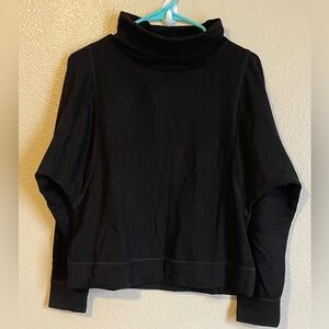 Avia Women Athleisure Cowl neck Pullover Sweatshirt Black